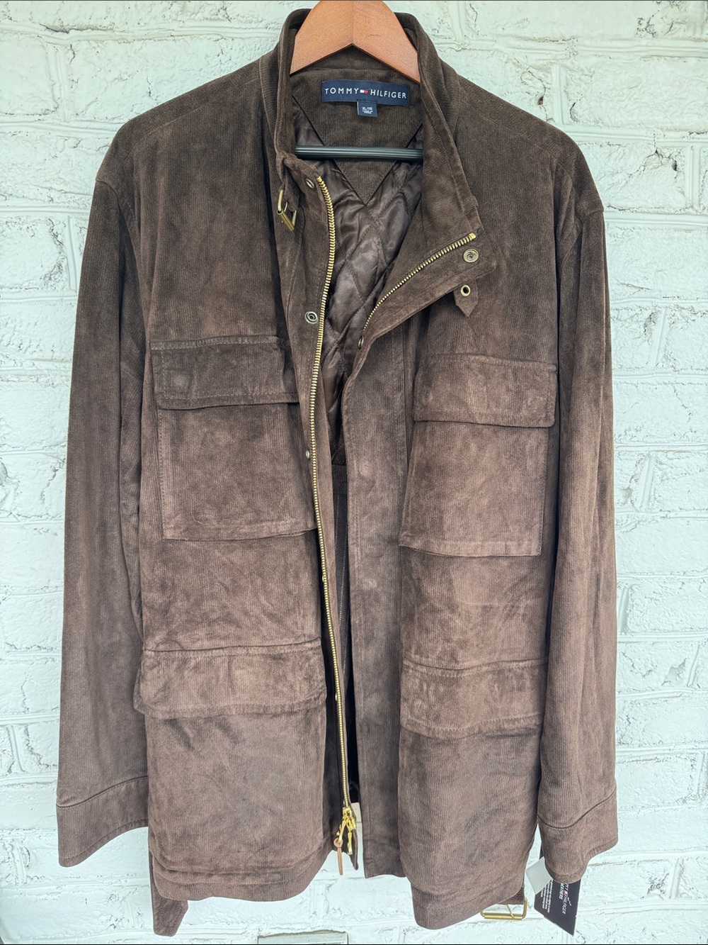 Tommy Hilfiger Brown Suede Military Field Coat